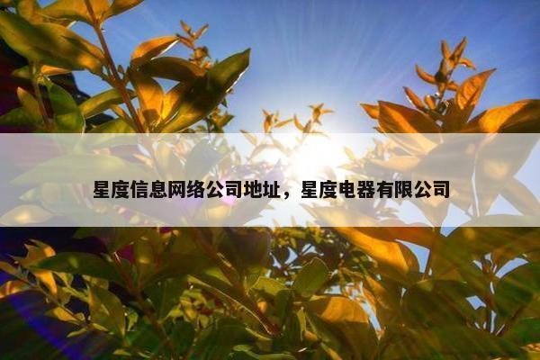 星度信息网络公司地址，星度电器有限公司