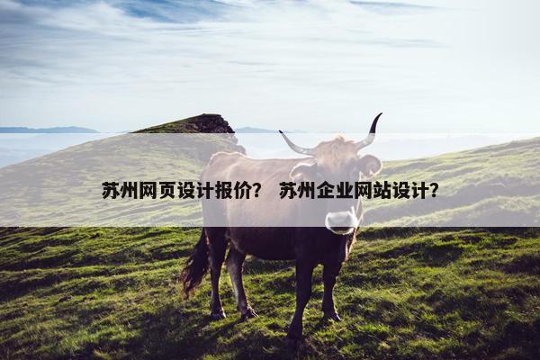 苏州网页设计报价？ 苏州企业网站设计？