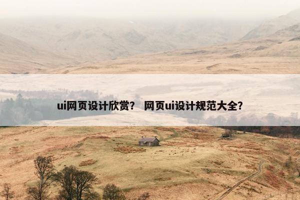 ui网页设计欣赏？ 网页ui设计规范大全？