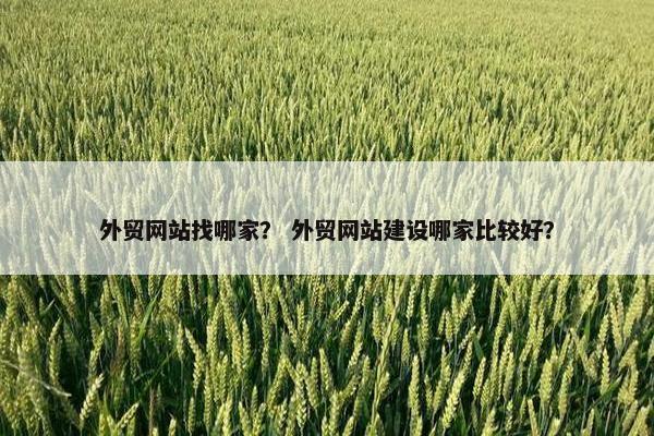 外贸网站找哪家？ 外贸网站建设哪家比较好？