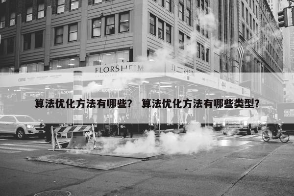 算法优化方法有哪些？ 算法优化方法有哪些类型？