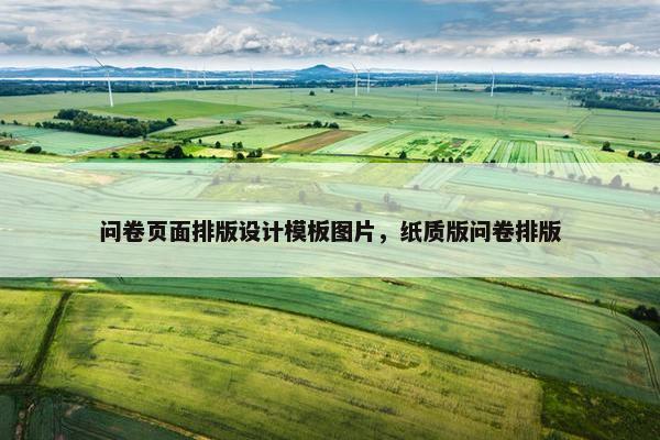 问卷页面排版设计模板图片，纸质版问卷排版