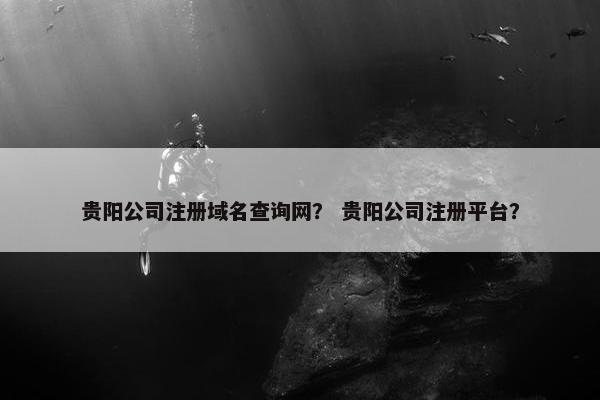 贵阳公司注册域名查询网？ 贵阳公司注册平台？