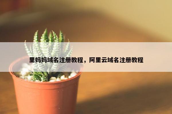 里妈妈域名注册教程，阿里云域名注册教程