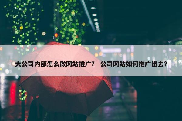 大公司内部怎么做网站推广？ 公司网站如何推广出去？