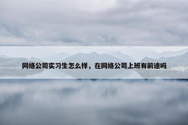 网络公司实习生怎么样，在网络公司上班有前途吗