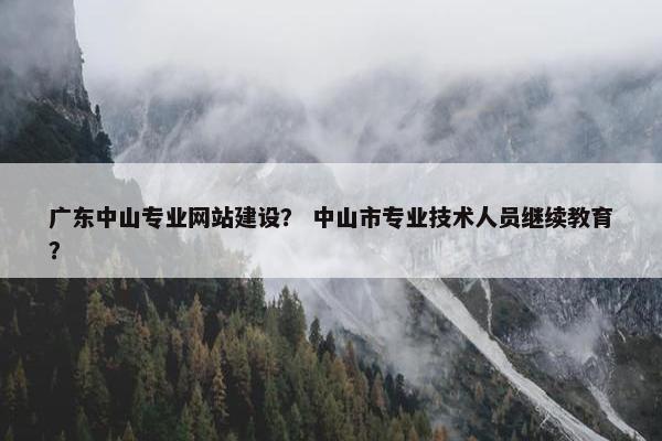广东中山专业网站建设？ 中山市专业技术人员继续教育？