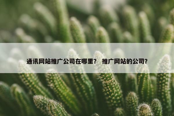 通讯网站推广公司在哪里？ 推广网站的公司？