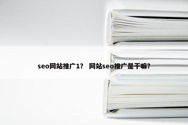 seo网站推广1？ 网站seo推广是干嘛？