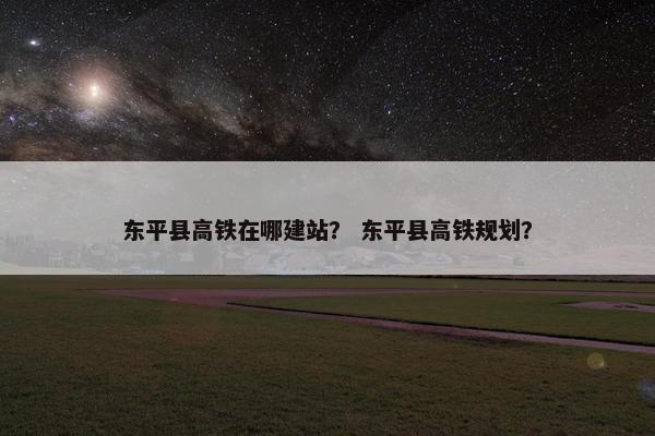 东平县高铁在哪建站？ 东平县高铁规划？