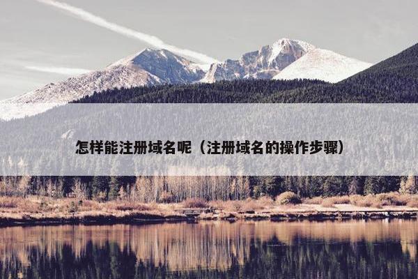 怎样能注册域名呢（注册域名的操作步骤）