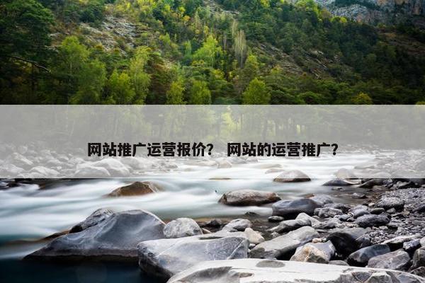 网站推广运营报价？ 网站的运营推广？