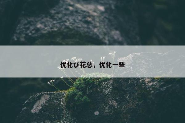 优化び花总，优化一些