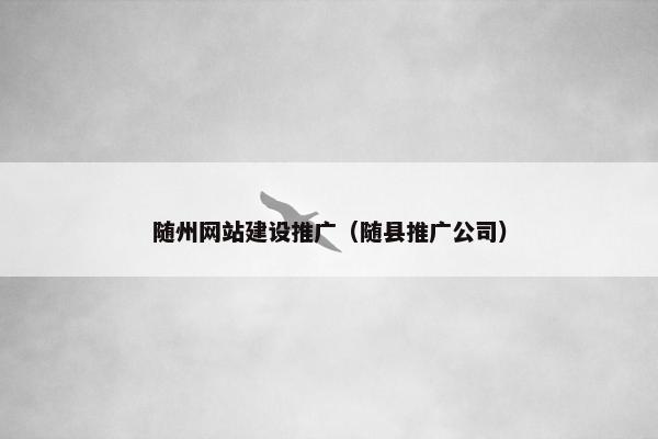 随州网站建设推广（随县推广公司）