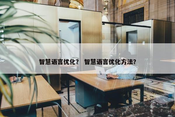 智慧语言优化？ 智慧语言优化方法？