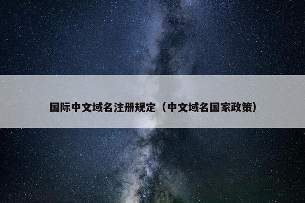 国际中文域名注册规定（中文域名国家政策）