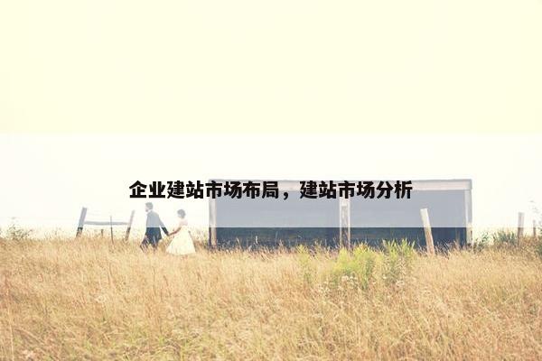 企业建站市场布局，建站市场分析