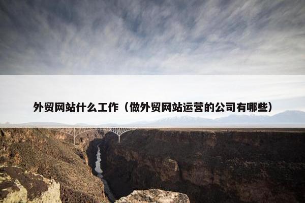 外贸网站什么工作（做外贸网站运营的公司有哪些）