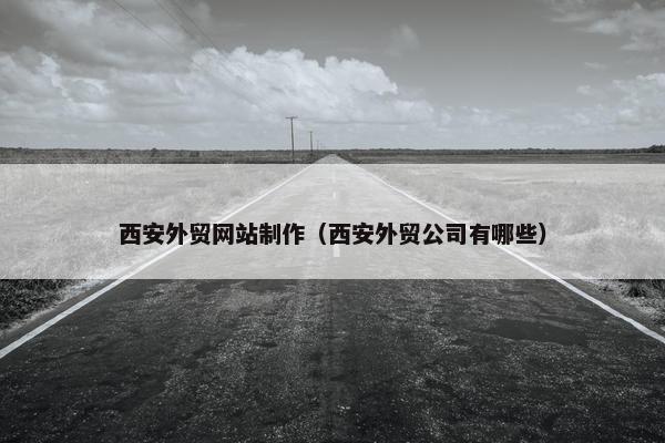 西安外贸网站制作（西安外贸公司有哪些）