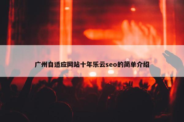 广州自适应网站十年乐云seo的简单介绍