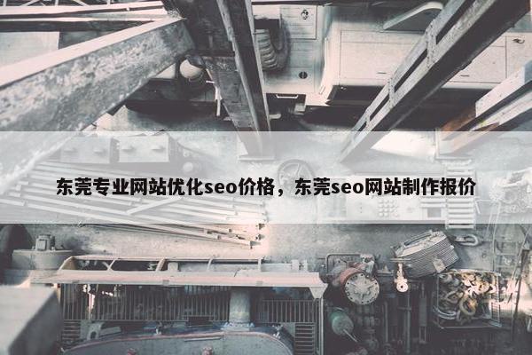 东莞专业网站优化seo价格，东莞seo网站制作报价