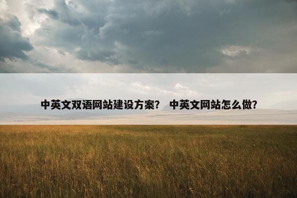 中英文双语网站建设方案？ 中英文网站怎么做？