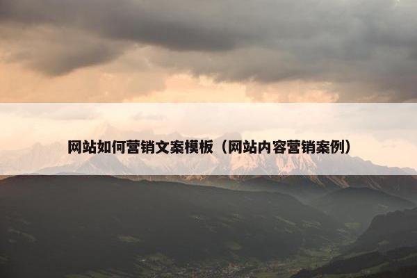 网站如何营销文案模板（网站内容营销案例）