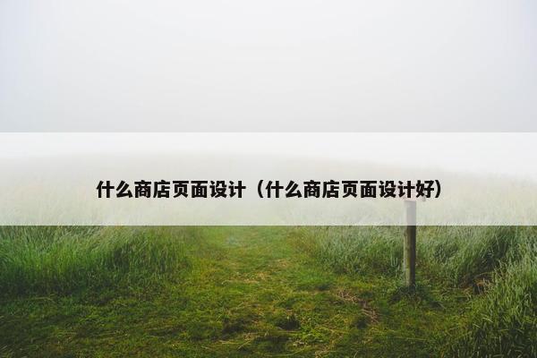 什么商店页面设计（什么商店页面设计好）