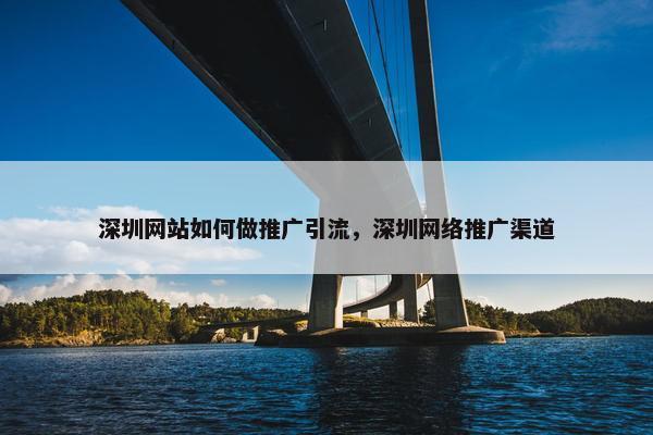深圳网站如何做推广引流，深圳网络推广渠道