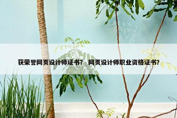 获荣誉网页设计师证书？ 网页设计师职业资格证书？