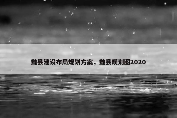 魏县建设布局规划方案，魏县规划图2020