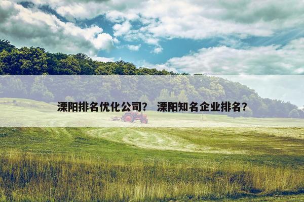 溧阳排名优化公司？ 溧阳知名企业排名？