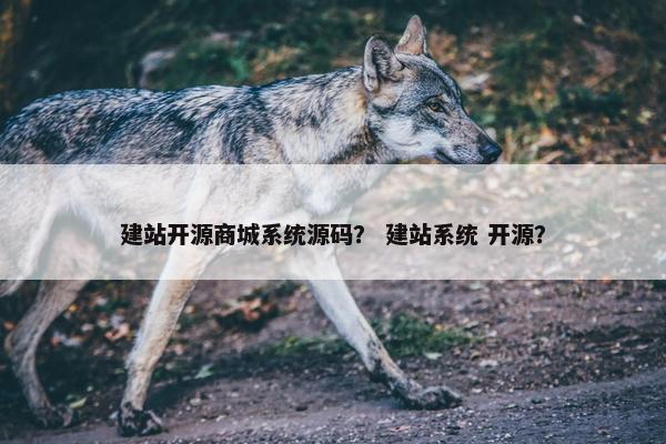 建站开源商城系统源码？ 建站系统 开源？
