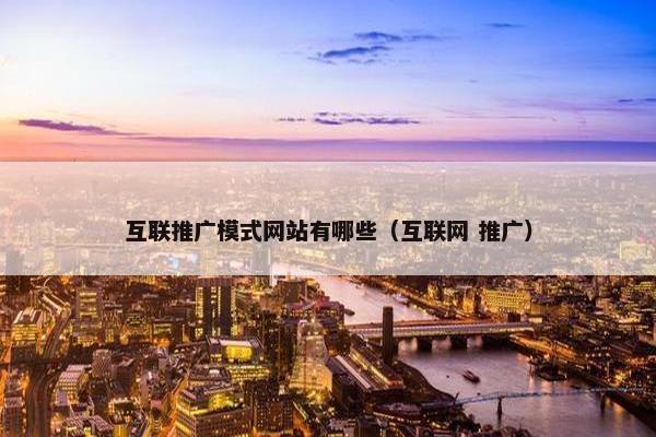 互联推广模式网站有哪些（互联网 推广）