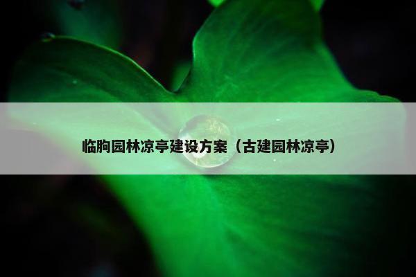 临朐园林凉亭建设方案（古建园林凉亭）