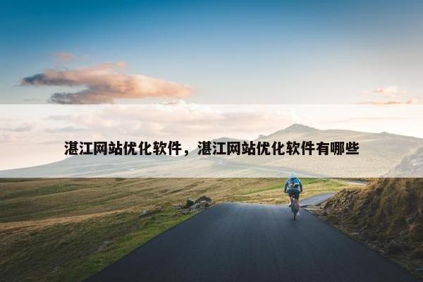 湛江网站优化软件，湛江网站优化软件有哪些