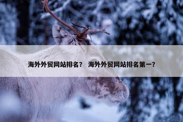 海外外贸网站排名？ 海外外贸网站排名第一？