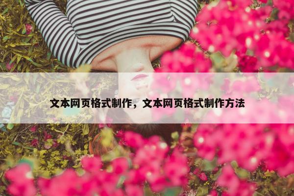 文本网页格式制作，文本网页格式制作方法