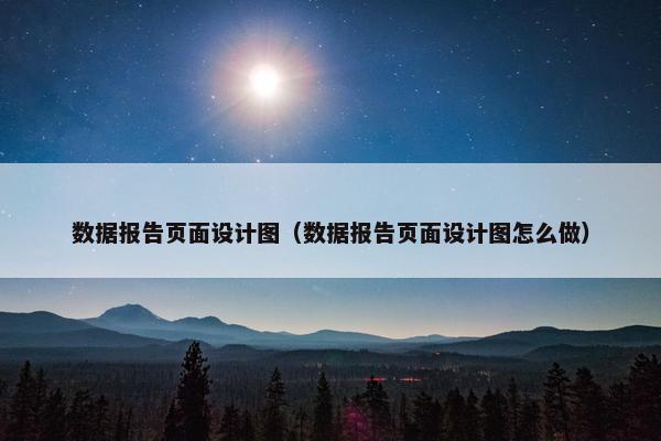 数据报告页面设计图（数据报告页面设计图怎么做）
