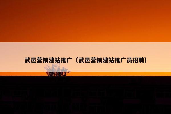 武邑营销建站推广（武邑营销建站推广员招聘）