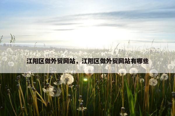 江阳区做外贸网站，江阳区做外贸网站有哪些