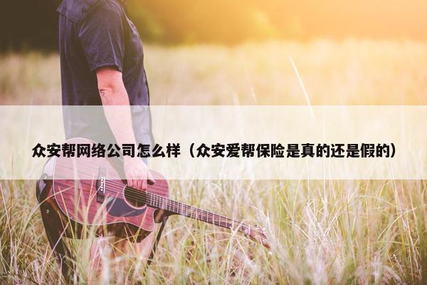 众安帮网络公司怎么样（众安爱帮保险是真的还是假的）