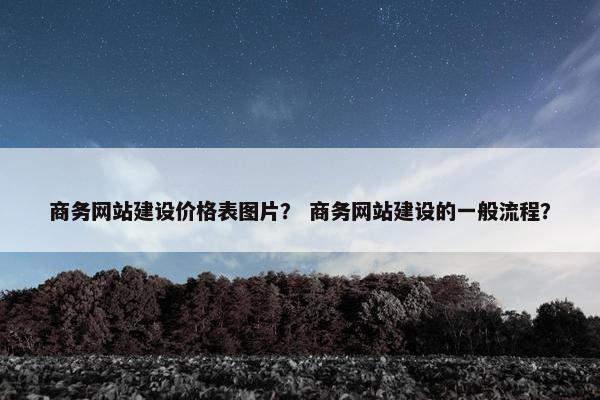 商务网站建设价格表图片？ 商务网站建设的一般流程？