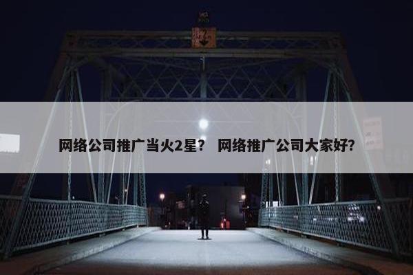 网络公司推广当火2星？ 网络推广公司大家好？