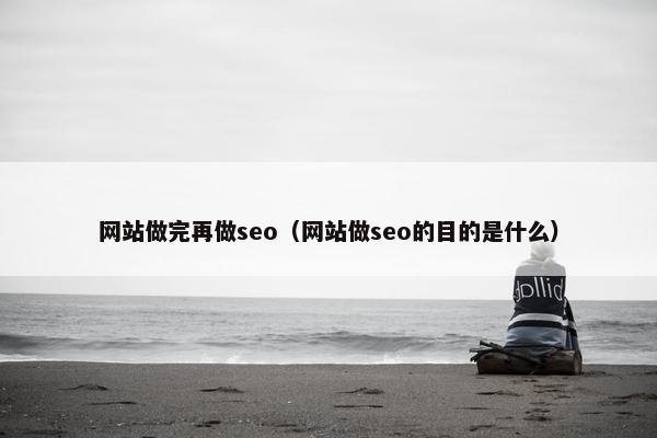 网站做完再做seo（网站做seo的目的是什么）