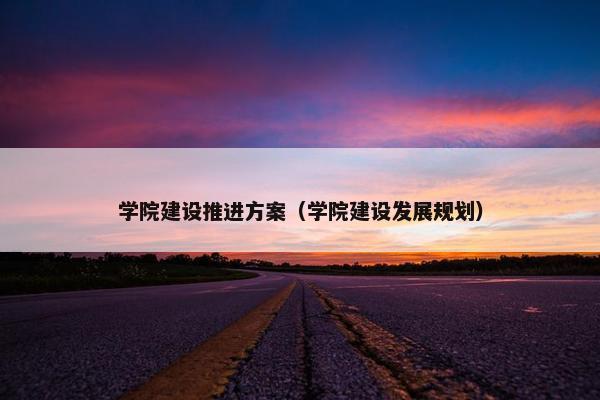 学院建设推进方案（学院建设发展规划）