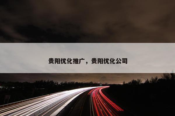 贵阳优化推广，贵阳优化公司