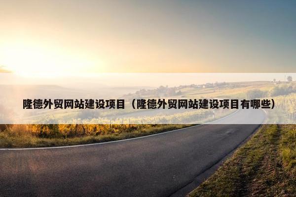 隆德外贸网站建设项目（隆德外贸网站建设项目有哪些）