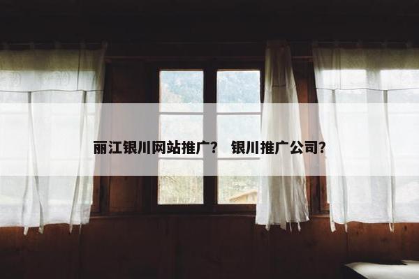 丽江银川网站推广？ 银川推广公司？