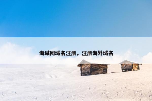 海域网域名注册，注册海外域名